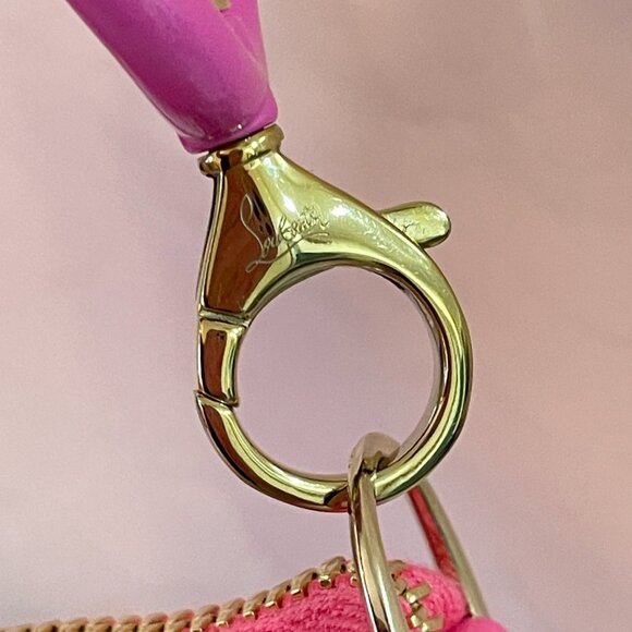 Christian Louboutin Hot Pink Leather Loubila Mini Chain Shoulder Bag Pristine - Picture 11 of 16